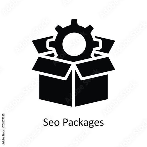 SEO Packages vector  Solid  Icon Design illustration. Business And Management Symbol on White background EPS 10 File