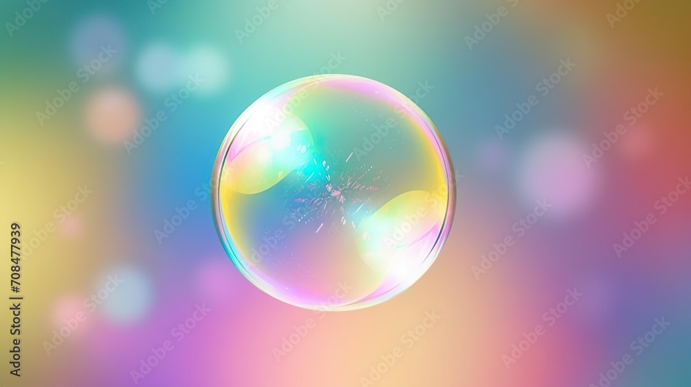 Iridescent soap bubble