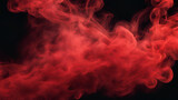 Vibrant Red Smoke: Abstract Elegance on a Black Canvas