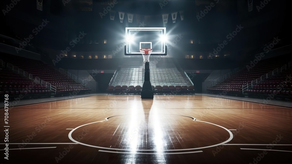Empty basketball arena - obrazy, fototapety, plakaty 