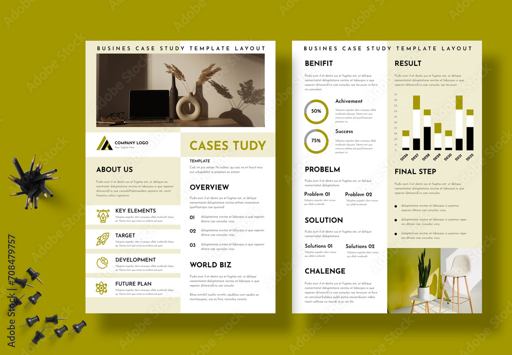 Business Case Study Layout Stock Template | Adobe Stock
