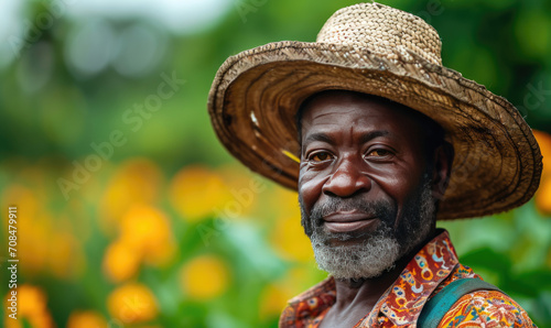 Positive professional african male farmer on a agricultural farm