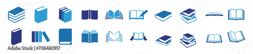 Icon set related to studying and books