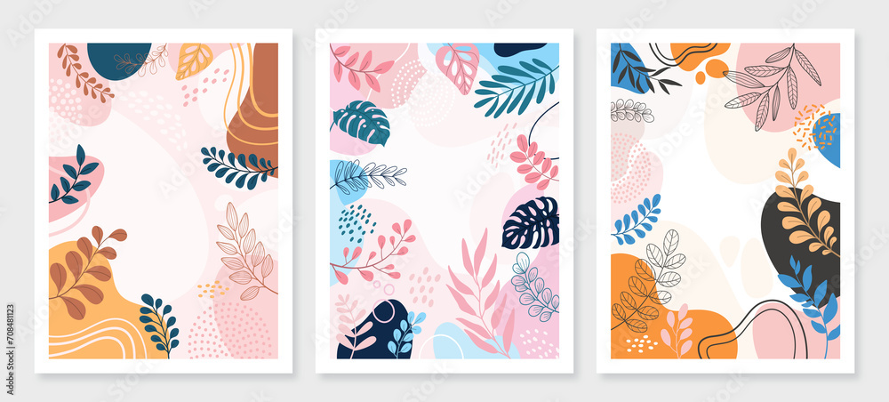 Obraz premium background with beautiful.background for design. Colorful background with tropical plants