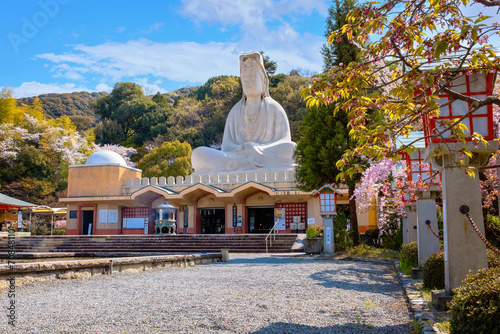 Ryozen Kannon Temple in Kyoto, Japan is a war memorial dedicated to the fallen both sides of the Pacific War.The 24-meter statue of the Goddess of Mercy was built in 1955 photo