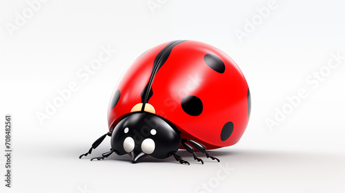 3d cartoon disney cute ladybug on white baackgground