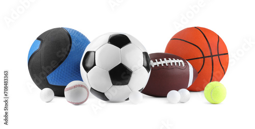 Many different sport balls isolated on white © New Africa