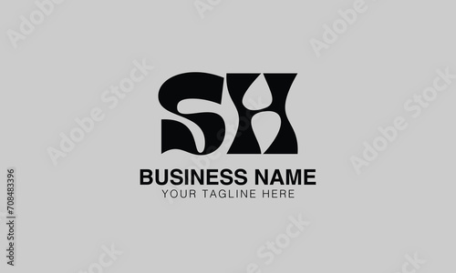 SH initial logo | initial based abstract modern minimal creative logo, vector template image. luxury logotype logo, real estate homie logo. typography logo. initials logo