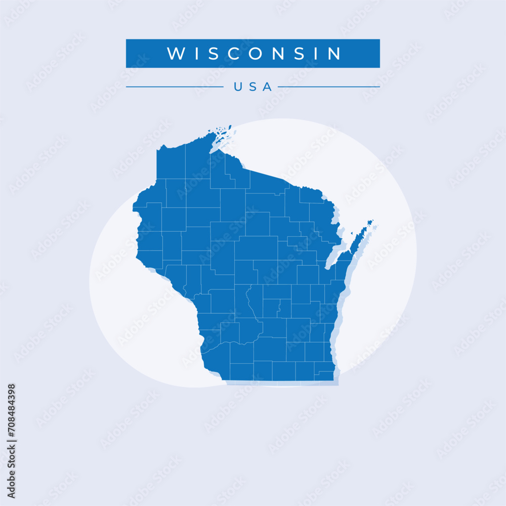 Vector illustration vector of Wisconsin map Wisconsin
