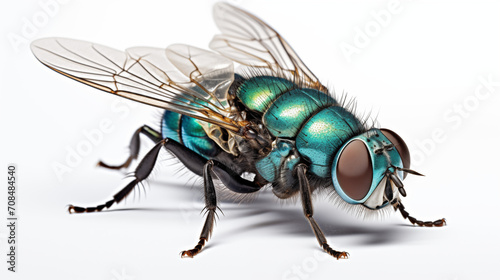 photograph Bluebottle Fly isolated on white background