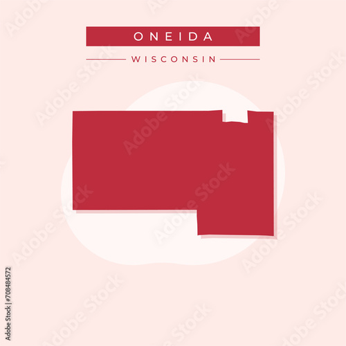 Vector illustration vector of Oneida map Wisconsin photo