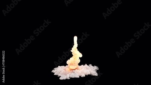 A captivating video unfolds, showcasing the mesmerizing plume of exhaust gases from a rocket, all seamlessly integrated with an alpha channel. VFX with alpha channel
