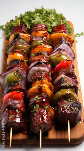 Beef and Vegetable Skewers with Cilantro