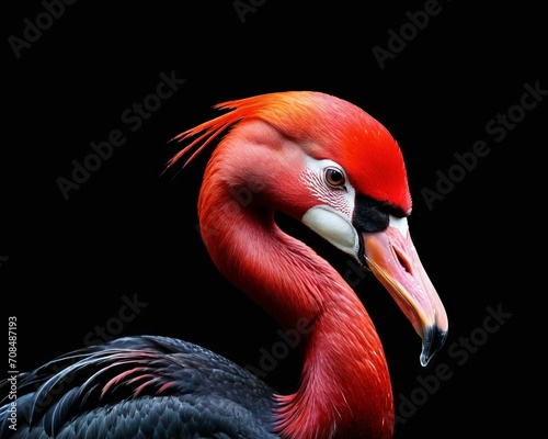 Portrait of a Majestic Red Flamingo