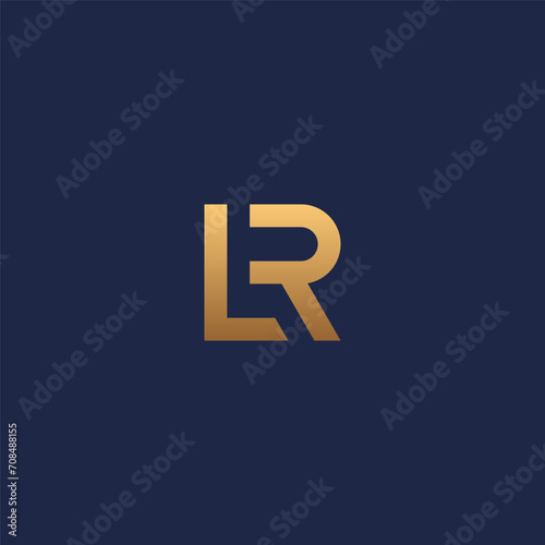 LR monogram logo with gold gradient