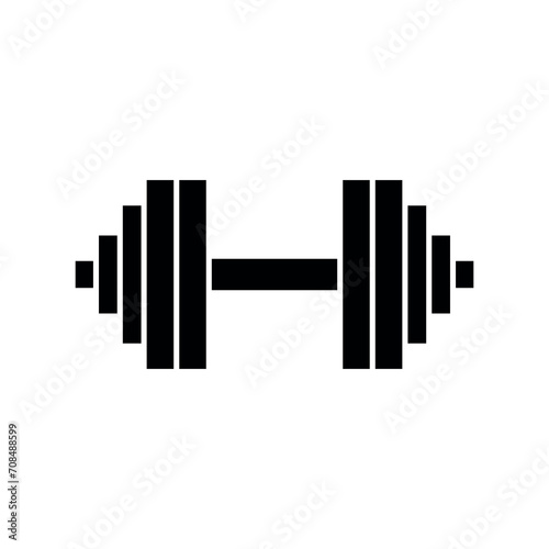 Dumbbell icon. Symbol of strength or training. An attribute of sport, achievement, or athlete.