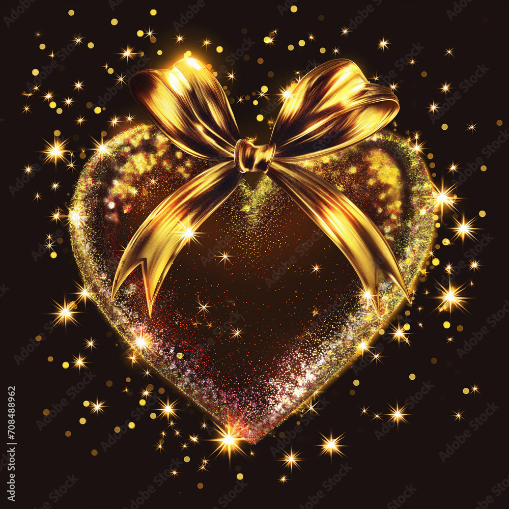 Gilded Love, A Shimmering Heart for Your Valentine. Gilded Love, A Shimmering Heart for Your Valentine.