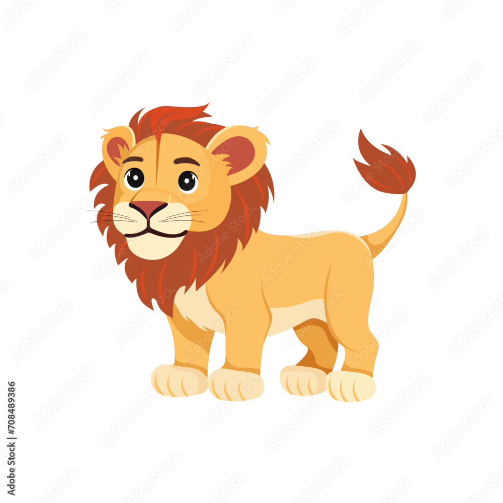 A picture of a big cartoon lion, vector illustration A picture of a big cartoon lion, vector illustration