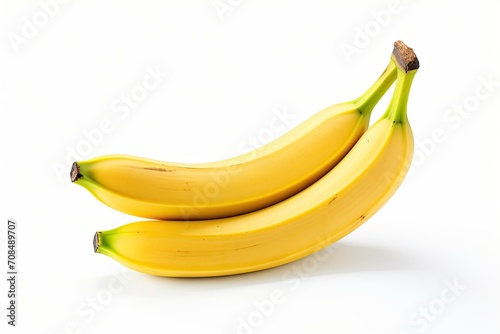 Fresh Ripe Bananas on White Background
