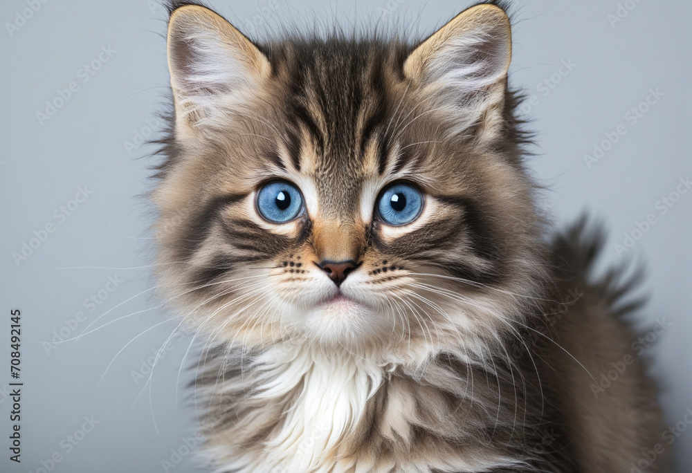 Adorable fluffy gray tabby kitten with blue eyes - perfect for pets and lifestyle. Adorable fluffy gray tabby kitten with blue eyes - perfect for pets and lifestyle.