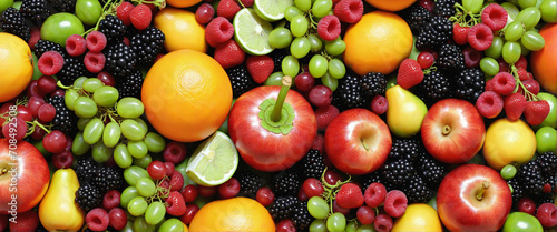 Background of fruits  vegetables  and berries