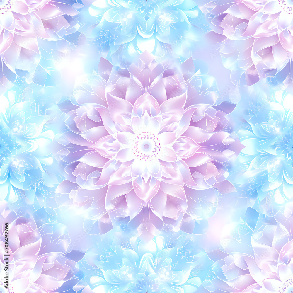 abstract background with magic colorful flowers