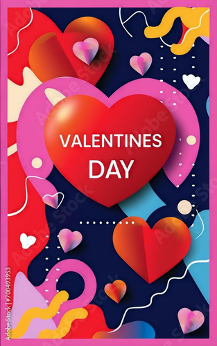 Happy Valentine’s Day. Holiday concept. Template for background, banner, card, poster with text inscription., cinematic, vibrant. Generative ai