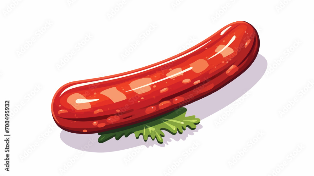 Grilled sausage Vector illustration
