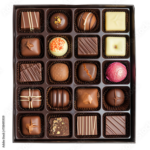 chocolate candies in box