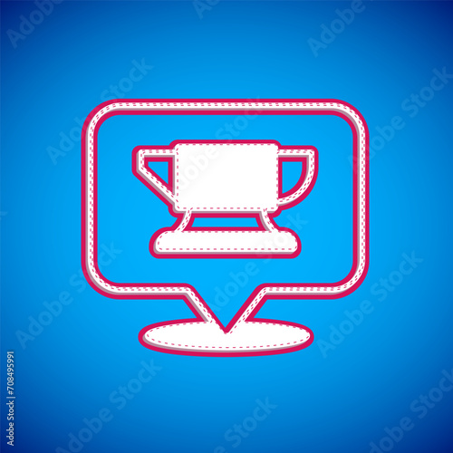 White Blacksmith anvil tool icon isolated on blue background. Metal forging. Forge tool. Vector