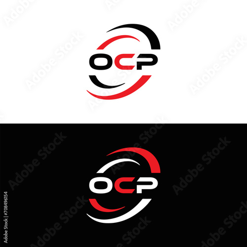 OCP logo. O C P design. White OCP letter. OCP, O C P letter logo design. Initial letter OCP linked circle uppercase monogram logo. O C P letter logo vector design. OCP letter logo design five style.	
 photo