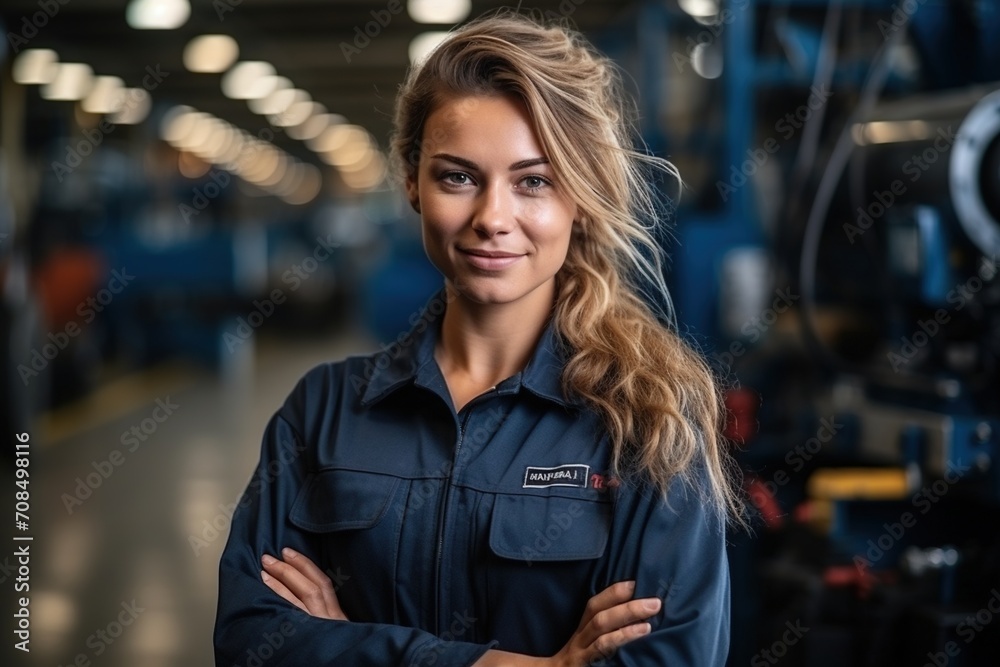 Portrait of a female industrial worker