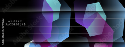 Abstract art of hexagons in deep space and color. Vector illustration.