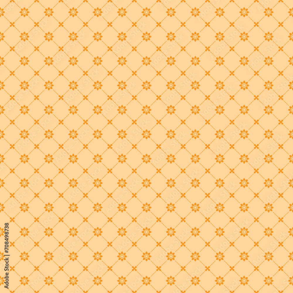 Sunflower Monochrome Line Pattern Design