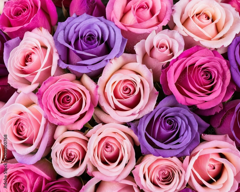 Gradient of Roses in Pink and Purple Tones Gradient of Roses in Pink and Purple Tones