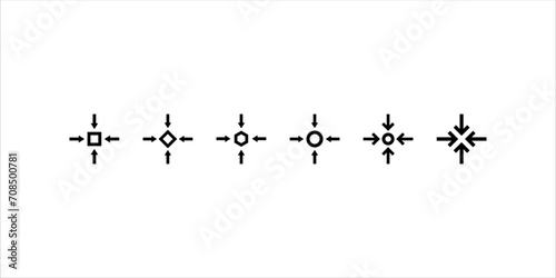 Meeting point vector icon set. Thin line black meeting point icon, vector illustration of editable human resources concept on white background.