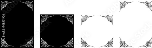 Vektor Halloween Plakate - Spinnennetz Rahmen - Grusel Style Bordüre eingerahmt