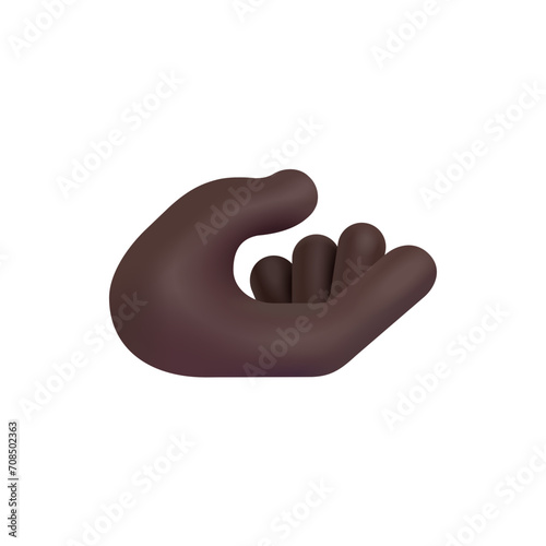 Palm Up Hand: Dark Skin Tone