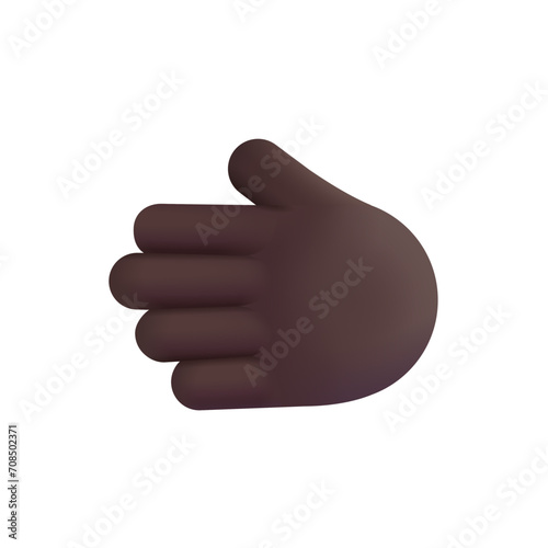 Leftwards Hand : Dark Skin Tone