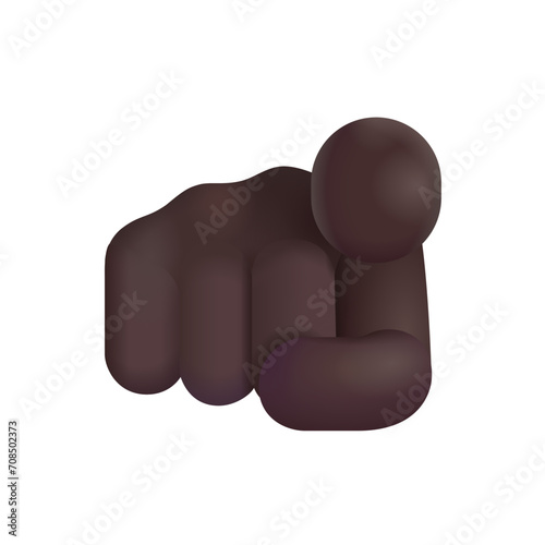 Index Pointing at the Viewer: Dark Skin Tone