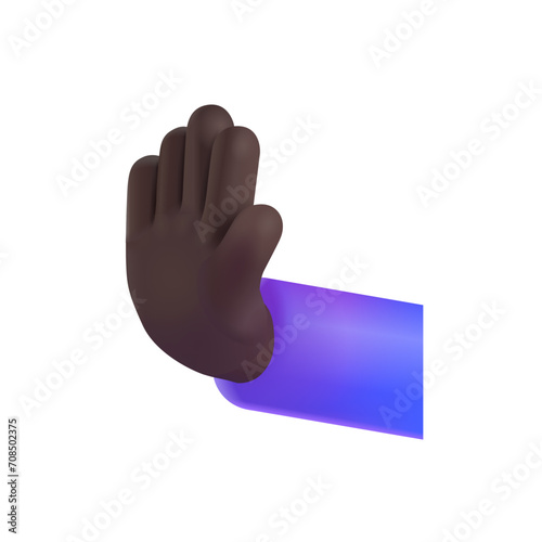 Leftwards Pushing Hand: Dark Skin Tone