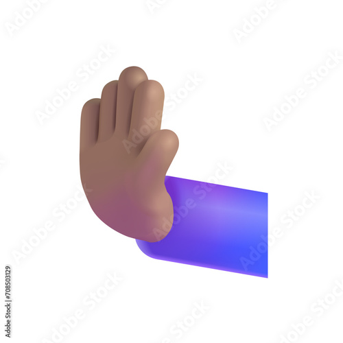 Leftwards Pushing Hand: Medium-Skin Tone