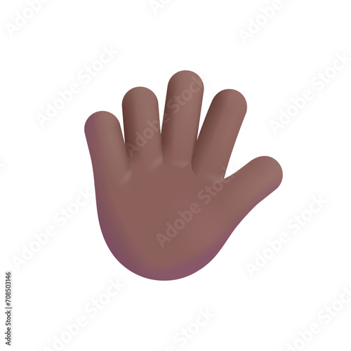 Hand with Fingers Splayed:  Medium-Dark Skin Tone