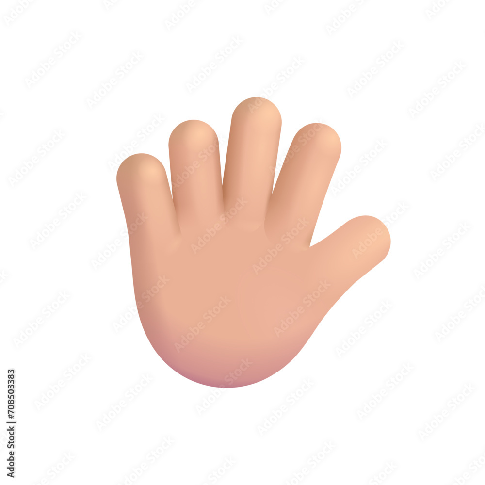 Hand with Fingers Splayed: Medium-Light Tone Skin Hand with Fingers Splayed: Medium-Light Tone Skin
