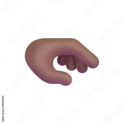 Palm Down Hand: Medium-Dark Skin Tone