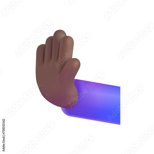 Leftwards Pushing Hand: Medium-Dark Skin Tone