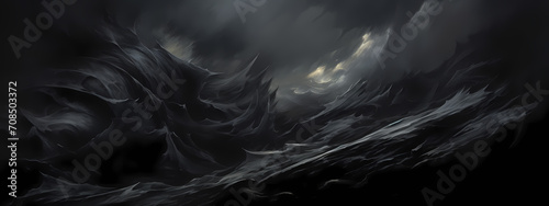 Tempest Tides: A Stormy Sea in Moonlight and Paper