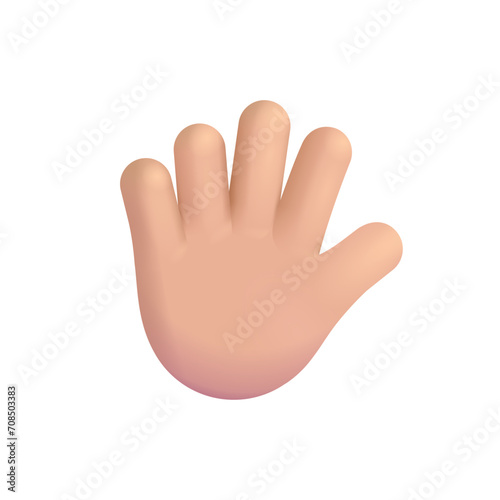 Hand with Fingers Splayed: Medium-Light Tone Skin 