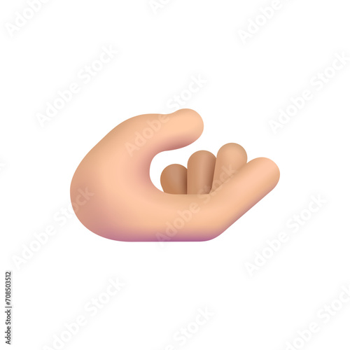 Palm Up Hand: Medium-Light Skin Tone