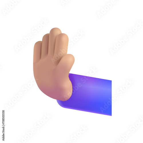 Leftwards Pushing Hand: Medium-Light Skin Tone